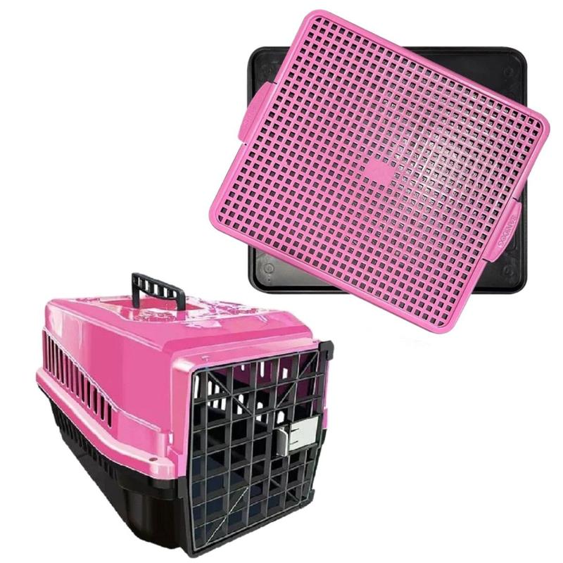 Caixa Transporte N3 Rosa+ Tapete Higienico Xixi Dog Educador - Kit